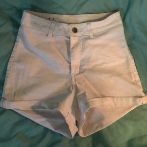 white high waisted shorts